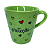 Caneca Porcelana Tulipa 120ml Corações Grandes Verde - Imagem 7
