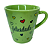 Caneca Porcelana Tulipa 120ml Corações Grandes Verde - Imagem 8