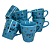 Caneca Porcelana Tulipa 120ml Corações Grandes Azul - Imagem 1