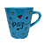 Caneca Porcelana Tulipa 120ml Corações Grandes Azul - Imagem 2