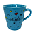 Caneca Porcelana Tulipa 120ml Corações Grandes Azul - Imagem 3