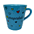 Caneca Porcelana Tulipa 120ml Corações Grandes Azul - Imagem 4