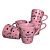 Caneca Porcelana Tulipa 120ml Corações Rosa - Imagem 1