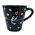 Caneca Porcelana Tulipa 120ml Corações Grandes Preta - Imagem 3