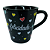 Caneca Porcelana Tulipa 120ml Corações Grandes Preta - Imagem 4