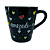 Caneca Porcelana Tulipa 120ml Corações Grandes Preta - Imagem 6