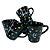 Caneca Porcelana Tulipa 120ml Corações Grandes Preta - Imagem 5