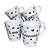 Caneca Porcelana Tulipa 120ml Corações Branca - Imagem 1