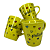 Caneca Porcelana Tulipa 120ml Corações Grandes Amarela - Imagem 1