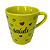 Caneca Porcelana Tulipa 120ml Corações Grandes Amarela - Imagem 2
