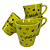 Caneca Porcelana Tulipa 120ml Corações Grandes Amarela - Imagem 3