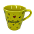 Caneca Porcelana Tulipa 120ml Corações Grandes Amarela - Imagem 4