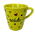 Caneca Porcelana Tulipa 120ml Corações Grandes Amarela - Imagem 5