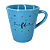 Caneca Porcelana Tulipa 120ml Corações Pequenos Azul - Imagem 3