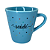 Caneca Porcelana Tulipa 120ml Corações Pequenos Azul - Imagem 4