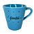 Caneca Porcelana Tulipa 120ml Corações Pequenos Azul - Imagem 7