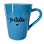 Caneca Porcelana Tulipa 220ml Mensagens Azul - Imagem 3