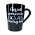 Caneca Porcelana Tulipa 220ml Frases de Amor Preta - Imagem 2