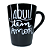 Caneca Porcelana Tulipa 220ml Frases de Amor Preta - Imagem 3