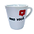 Caneca Porcelana Tulipa 120ml Amo Você Rede Social Branca - Imagem 2