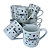 Caneca Porcelana Redonda 210ml Corações Grandes Branca - Imagem 1