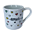 Caneca Porcelana Redonda 210ml Corações Grandes Branca - Imagem 8