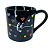 Caneca Porcelana Redonda 210ml Corações Grandes Preta - Imagem 2