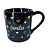 Caneca Porcelana Redonda 210ml Corações Grandes Preta - Imagem 6