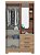 GUARDA ROUPA B64 2 PORTAS 3 GAVETAS BRIZZ - Imagem 2