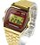 Relogio Vintage Digital Pulseira Aço Dourado Fundo Vinho Casio A159wgea-5Df-Sc - Imagem 3