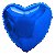 Balão Metalizado  - Coração Azul Cromo - 45cm - Imagem 1