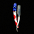 Navalhete Bandeira Americana Aço Inox + Caixinha Lord Platinum 100 Lâminas Cortadas - Imagem 3