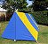 Barraca de Camping Modelo Canadense Natura 5 Lugares Com Avance/Extensão Fechado (Varanda e Porta) Gripa Tents Padrão Azul Royal & Amarela - Imagem 4