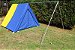 Barraca de Camping Modelo Canadense Natura 5 Lugares Com Avance/Extensão Fechado (Varanda e Porta) Gripa Tents Padrão Azul Royal & Amarela - Imagem 7