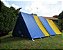 Barraca de Camping Modelo Canadense Natura 5 Lugares Com Avance/Extensão Fechado (Varanda e Porta) Gripa Tents Padrão Azul Royal & Amarela - Imagem 4