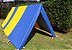 Barraca de Camping Modelo Canadense Natura 5 Lugares Com Avance/Extensão Aberto (Varanda) Gripa Tents Padrão Azul Royal & Amarela - Imagem 1