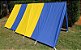 Barraca de Camping Modelo Canadense Natura 5 Lugares Com Avance/Extensão Aberto (Varanda) Gripa Tents Padrão Azul Royal & Amarela - Imagem 3