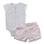 Conjunto body botões com shorts renda guipir bebê em algodão egípcio - Imagem 2