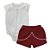 Conjunto body botões com shorts renda guipir bebê em algodão egípcio - Imagem 1