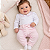 Conjunto body gola bordada com calça laço bebê algodão egípcio - Imagem 2