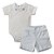 Conjunto body gola bordada com shorts bebê em algodão egípcio - Imagem 2