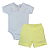 Conjunto body gola bordada com shorts bebê em algodão egípcio - Imagem 4