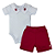 Conjunto body gola bordada com shorts bebê em algodão egípcio - Imagem 3