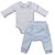 Conjunto body gola bordada com calça bebê em algodão egípcio - Imagem 1