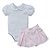 Conjunto body com shorts saia bebê algodão egípcio - Imagem 1