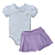 Conjunto body com shorts saia bebê algodão egípcio - Imagem 2