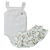 Conjunto body alcinha com shorts saia bebê algodão egípcio - Imagem 3