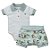 Conjunto body gola com shorts bebê algodão egípcio - Imagem 1