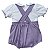 Jardineira romper com body picot bebê algodão egípcio - Imagem 3