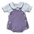 Jardineira romper com body picot bebê algodão egípcio - Imagem 2